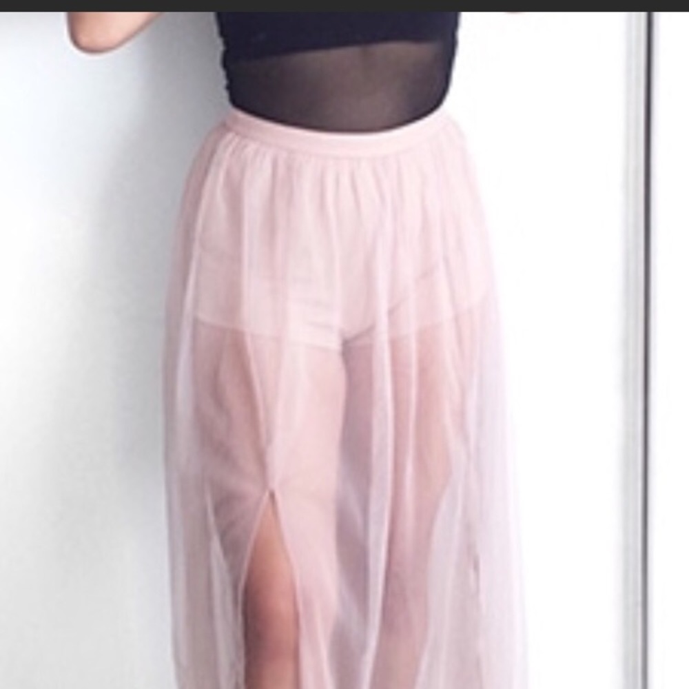 Sheer Maxi Skirt with built in short